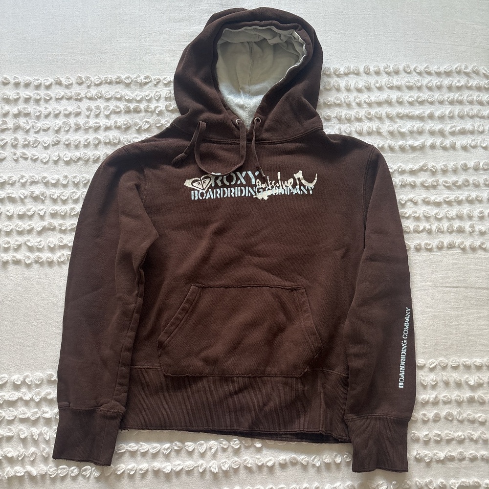 Roxy, y2k brown and blue hoodie